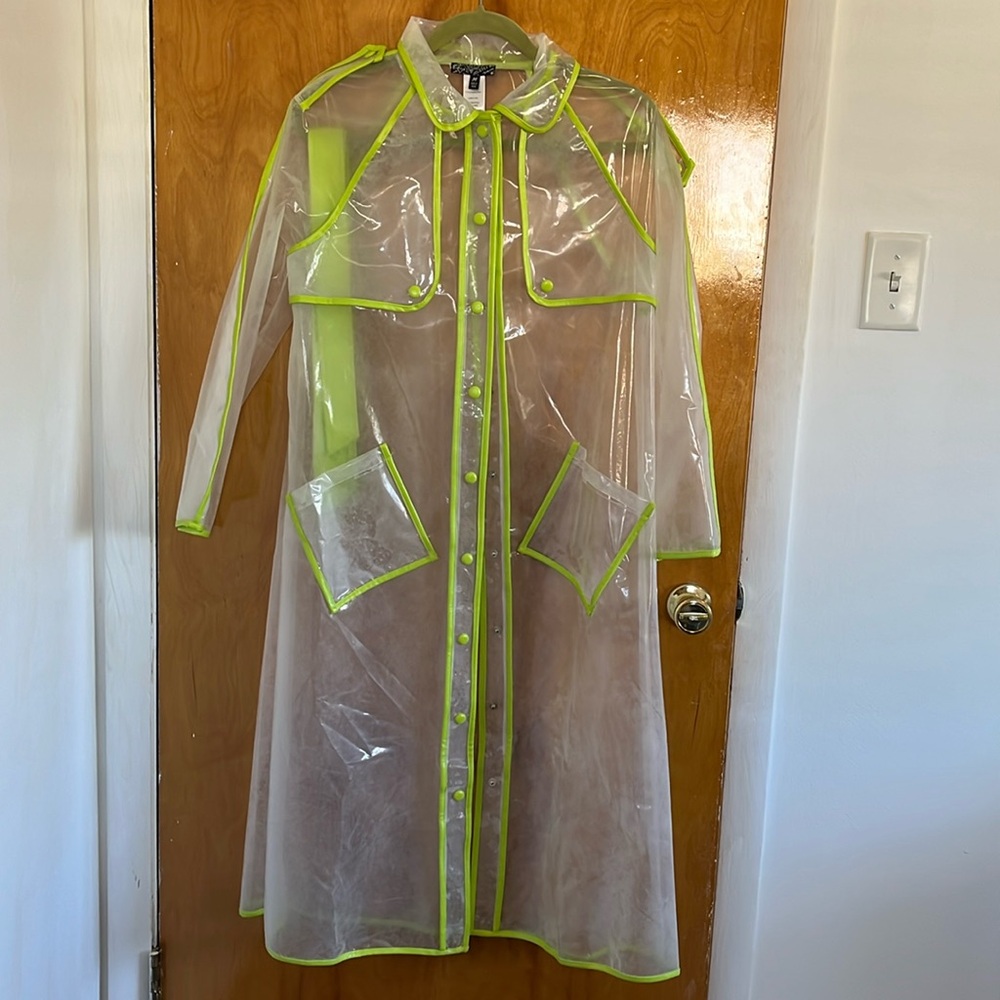 Clear and Bright Green Trench coat